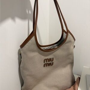 Miu Miu Tan and Brown Shoulder Bag